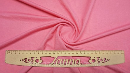  Ткань футболочная Лакоста с эффектом легкой жатки (вискозный трикотаж) цвет роз. . фото 2