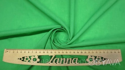  Ткань батист цвет светло-зеленый - тонкий и легкий хлопчатобумажный материал, н. . фото 1