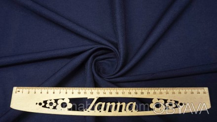  Ткань бенгалин-джинс стрейч цвет темно-синий - является красивой, практичной тк. . фото 1