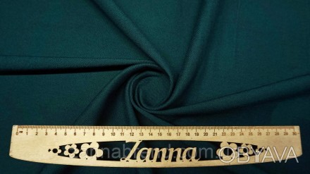  Ткань бенгалин-джинс стрейч цвет темно-зеленый - является красивой, практичной . . фото 1
