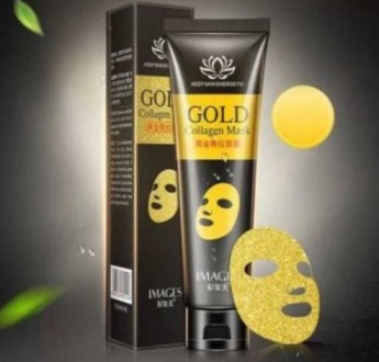 Золота маска-плівка з колагеном images gold collagen mask (60г) чудово очищає і . . фото 2