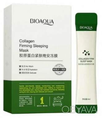 абір нічних масок Bioaqua Collagen Firming Sleeping Mask з колагеном, (4мл * 20ш. . фото 1