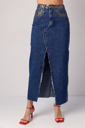 Эта длинная джинсовая юбка - настоящее воплощение стиля и элегантности. Она имее. . фото 2