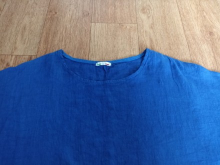 Красивая женская блузка большого размера, в васильковый синем цвете. Рукав 3/4 ,. . фото 8