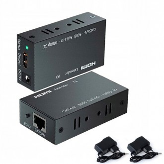 Активный HDMI удлинитель по витой паре Cat 5e, Cat 6.Поддержка передачи полноцен. . фото 4