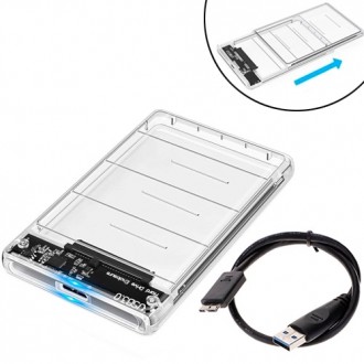 Карман корпус 2.5 жесткого диска HDD/SSD, SATA, USB 3.0, прозрачный. Киев. фото 1 Карман корпус 2.5 жесткого диска HDD/SSD, SATA, USB 3.0, прозрачный. Киев. фото 1