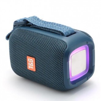 Bluetooth-колонка TG339 з RGB ПІДСВІТКАМ, speakerphone, радіо, blue. . фото 2