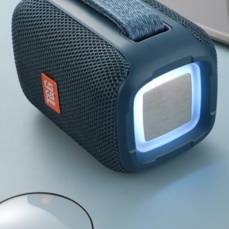 Bluetooth-колонка TG339 з RGB ПІДСВІТКАМ, speakerphone, радіо, blue. . фото 4
