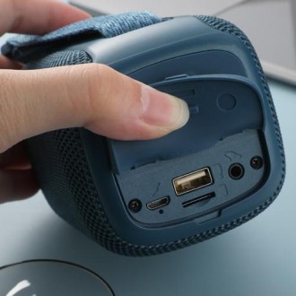 Bluetooth-колонка TG339 з RGB ПІДСВІТКАМ, speakerphone, радіо, blue. . фото 6