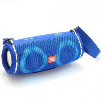 Bluetooth-колонка TG642 з RGB-підсвічувачем, speakerphone, радіо, blue. . фото 2