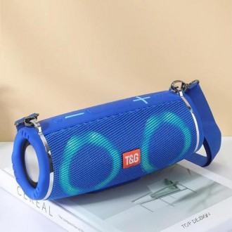 Bluetooth-колонка TG642 з RGB-підсвічувачем, speakerphone, радіо, blue. . фото 3