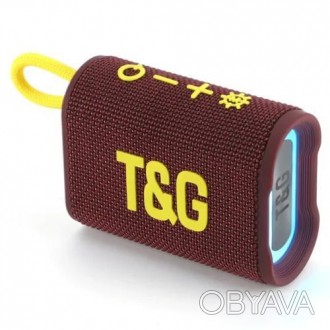 Bluetooth-колонка TG396 з RGB-підсвічувачем, speakerphone, радіо, maroon. . фото 1