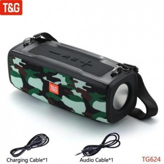 Bluetooth-колонка TG624 з RGB-підсвічувачем, speakerphone, радіо, camouflage. . фото 2