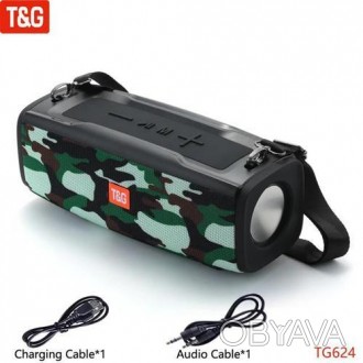 Bluetooth-колонка TG624 з RGB-підсвічувачем, speakerphone, радіо, camouflage. . фото 1