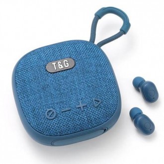 Bluetooth-колонка з навушниками TG813, з функцією speakerphone, радіо, blue. . фото 4