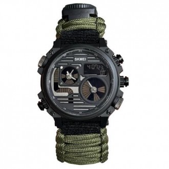 Годинник наручний 2202AG SKMEI, ARMY GREEN, Compass. . фото 2