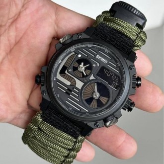 Годинник наручний 2202AG SKMEI, ARMY GREEN, Compass. . фото 4