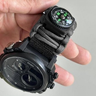 Годинник наручний 2202BK SKMEI, BLACK, Compass. . фото 3