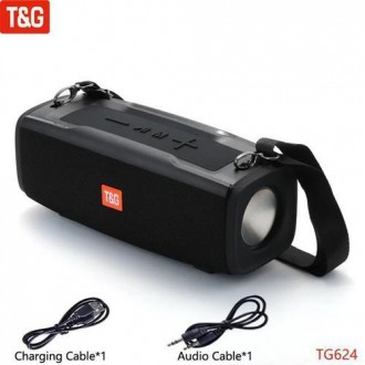 Bluetooth-колонка TG624 з RGB ПІДСВІТКАМ, speakerphone, радіо, black. . фото 2