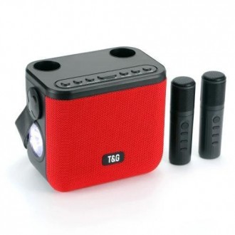 Bluetooth-колонка TG545DK, з функцією speakerphone, радіо, red, 2 мікрофони, ліх. . фото 2