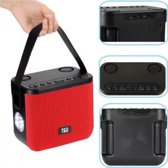 Bluetooth-колонка TG545DK, з функцією speakerphone, радіо, red, 2 мікрофони, ліх. . фото 6