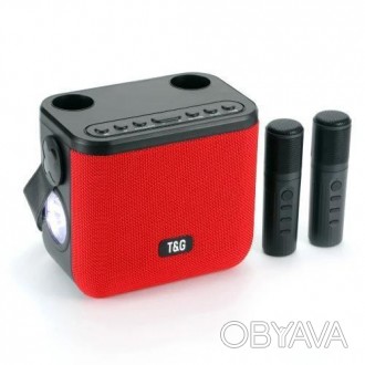 Bluetooth-колонка TG545DK, з функцією speakerphone, радіо, red, 2 мікрофони, ліх. . фото 1
