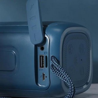 Bluetooth-колонка TG333 з RGB ПІДСВІТКАМ, speakerphone, радіо, blue. . фото 5