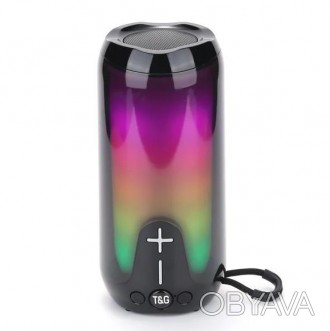 Bluetooth-колонка TG651 з RGB ПІДСВІТКАМ, speakerphone, радіо, black. . фото 1