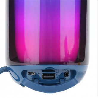 Bluetooth-колонка TG651 з RGB ПІДСВІТКАМ, speakerphone, радіо, blue. . фото 4
