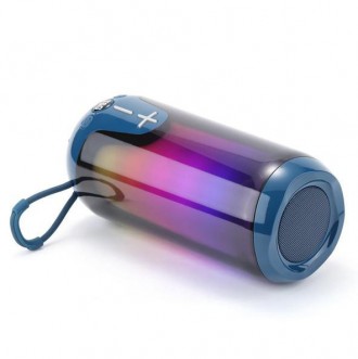 Bluetooth-колонка TG651 з RGB ПІДСВІТКАМ, speakerphone, радіо, blue. . фото 3