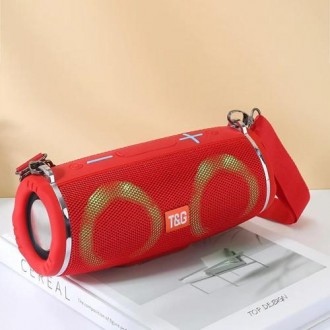 Bluetooth-колонка TG642 з RGB-підсвічувачем, speakerphone, радіо, red. . фото 3