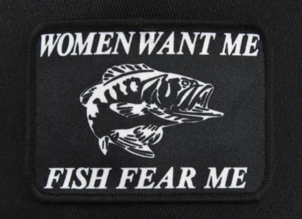 Кепка Тракер Рыба, Fish, (женщины хотят меня-рыбы боятся меня) с сеточкой, Унисе. . фото 10
