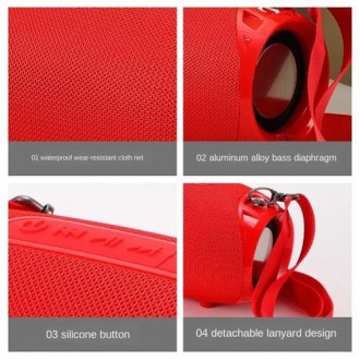 Bluetooth-колонка TG534, з функцією speakerphone, радіо, red. . фото 3