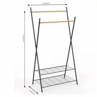 Стійка для одягу Casa Si Garment Rack Bamboo Black (CS92309W04) має мінімалістич. . фото 6