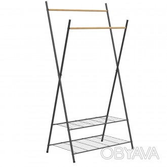 Стійка для одягу Casa Si Garment Rack Bamboo Black (CS92309W04) має мінімалістич. . фото 1