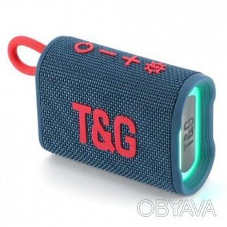 Bluetooth-колонка TG396 з RGB ПІДСВІТКАМ, speakerphone, радіо, blue. . фото 1