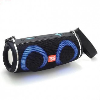 Bluetooth-колонка TG642 з RGB-підсвічувачем, speakerphone, радіо, black. . фото 2
