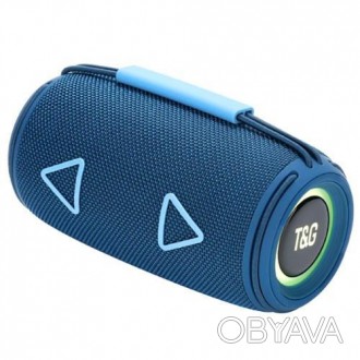 Bluetooth-колонка TG657 з RGB-підсвічувачем, speakerphone, радіо, blue. . фото 1