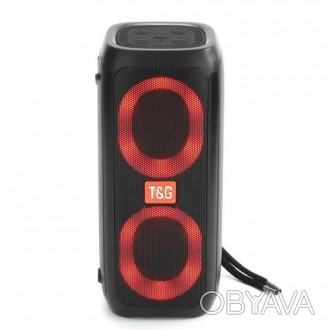 Bluetooth-колонка TG333 з RGB ПІДСВІТКАМ, speakerphone, радіо, black. . фото 1