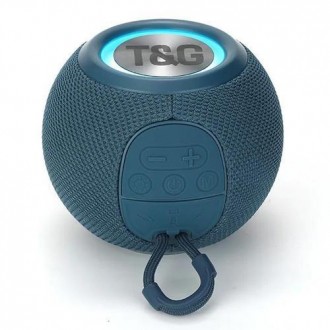 Bluetooth-колонка TG337 з RGB ПІДСВІТКАМ, speakerphone, радіо, blue. . фото 3