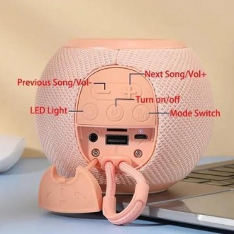 Bluetooth-колонка TG337 з RGB-підсвічувачем, speakerphone, радіо, pink. . фото 7