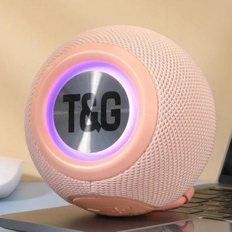 Bluetooth-колонка TG337 з RGB-підсвічувачем, speakerphone, радіо, pink. . фото 4