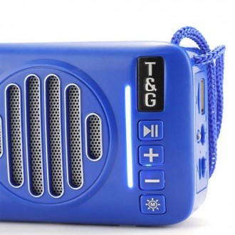 Bluetooth-колонка TG368, speakerphone, радіо, сонячна батарея, blue. . фото 4