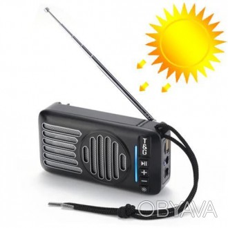 Bluetooth-колонка TG368, speakerphone, радіо, сонячна батарея, black. . фото 1