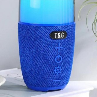 Bluetooth-колонка TG644 з RGB ПІДСВІТКАМ, speakerphone, радіо, blue. . фото 4