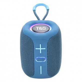 Bluetooth-колонка TG658 з RGB ПІДСВІТКАМ, speakerphone, радіо, blue. . фото 2
