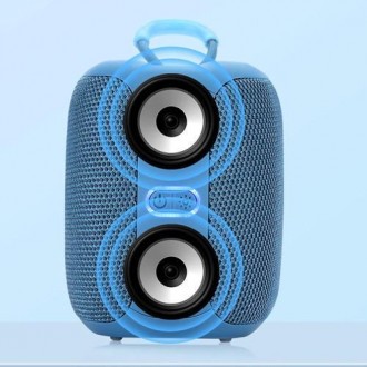 Bluetooth-колонка TG658 з RGB ПІДСВІТКАМ, speakerphone, радіо, blue. . фото 5