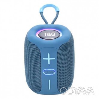 Bluetooth-колонка TG658 з RGB ПІДСВІТКАМ, speakerphone, радіо, blue. . фото 1