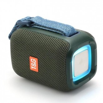 Bluetooth-колонка TG339 з RGB ПІДСВІТКАМ, speakerphone, радіо, green. . фото 2