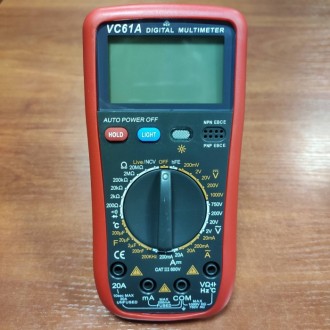 Цифровий мультиметр VC61A призначений для вимірювання опору, постійного та змінн. . фото 2